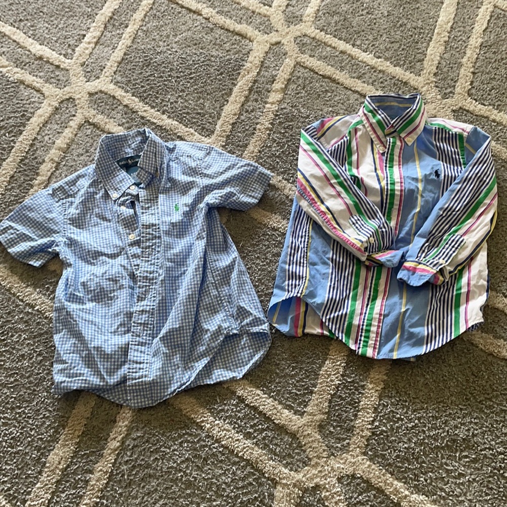 2 polo button up shirts sold together